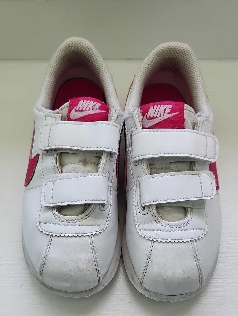 Nike Kids White & Pink Velcro Sneakers